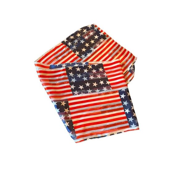 American Flag Patriotic Stars Stripes Red White Blue Scarf - Picture 1 of 4